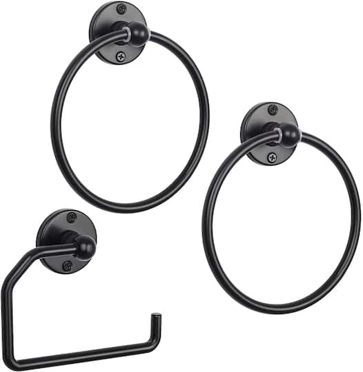Stainless Steel Towel Rings & Toilet Paper Holder Set